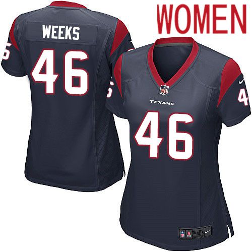 Women Houston Texans #46 Jon Weeks Nike Navy Player Game NFL Jersey->women nfl jersey->Women Jersey